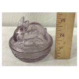 Bunny on nest/purple glass