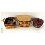 3 mini Longaberger baskets