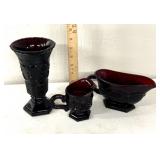 Avon red ruby cape cod glassware