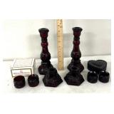 Avon red ruby cape cod  cnadle holders/other