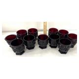 11 Avon red ruby cape cod goblets/glasses