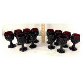 12 Avon red ruby cape cod goblets