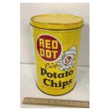 Red dot crispy potato chip Advertising tin