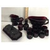 Vty of Ruby Red Avon glassware