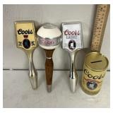 3 Coors beer taps/coin bank can