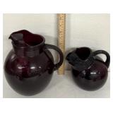 2 ruby red glass pictures