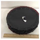 7 Ruby Red Avon dinner plates 10.5'W