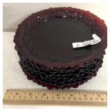 8  Ruby Red Avon dessert plates