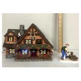 Department 56- Hunting lodge & chopping firewood