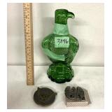 Vintage Eagle Glass Decanter-Shot Glass Head Mid