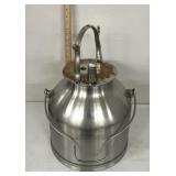 stainless steel milk bucket, possibly a vintage