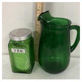 vintage Owens Illinois 'diagonal rib' emerald