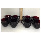8 Ruby Red Avon coffee cups