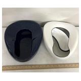 Vintage enamelware bed pans repurposed for