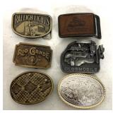 6 collectible belt buckles