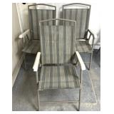 3 folding patio chairs, someware