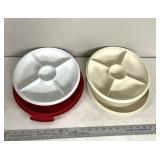 2 relish/dip Tupperware trays