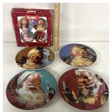 Coca-Cola Santa smiles 4 plates