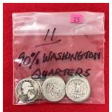 11 - 90% Wahington Quarters