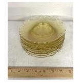 10 yellow glass cup plates