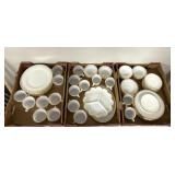 vintage Fire-King milk glass dinnerware set