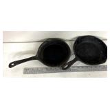2 vintage cast-iron skillets