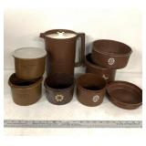 Vintage brown Tupperware