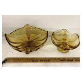 Vintage amber Viking glass