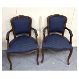 2 Accent Chair in Helios Navy and Gold Upholstery