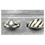 Left Sterling ring/right 14 KT-filled or plat ring