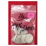 16 - 90% Roosevelt Dimes