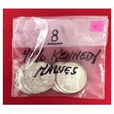 8 - 40% Kennedy Halves