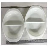 2 vintage Pyrex 1063 divided serving baking