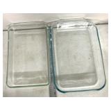 2 pyrex glass, baking dishes
