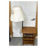Stand with lamp and magazine rack