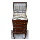 vintage mahogany silver chest on legs, often