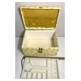 vintage floral-patterned sewing basket