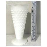 Hobnail milk glass  vase