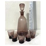 Vintage Mid-Century Modern amethyst-color decanter