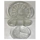 Clear glass serving trays