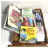 vintage floral-patterned sewing basket