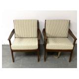2 vintage wooden arm chair loungers