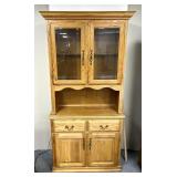 Country kitchen style hutch with glass display
