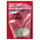 5 - 90% Walking Liberty Quarters