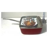 Copper red square pan