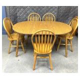 Dining room table w/2 leaves 5 chairs