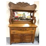 Vintage 48'W  buffet top vanity mirror with top