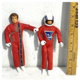2 vintage 7-inch Evel Knievel action figures