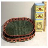Vintage tins/baskets servers
