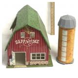 vintage Marx Happi-Time tin litho barn, silo